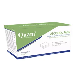 Isopropyl alcohol impregnated wipes 65x30mm. Box of 100 units